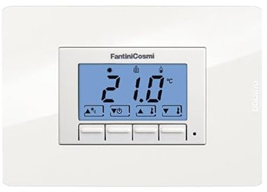 CH123E Termostato Retroilluminato da Incasso a 230V solo Cover Bianca e Telaio 3 Fantini Cosmi