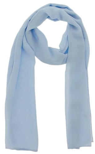 WESTEND CHOICE Ladies Chiffon Scarves Women Plain Neck Scarf Soft Headwrap Girls Headscarf Sheer Wrap women's scarves & wraps 150x45 cm (Dusky blue)