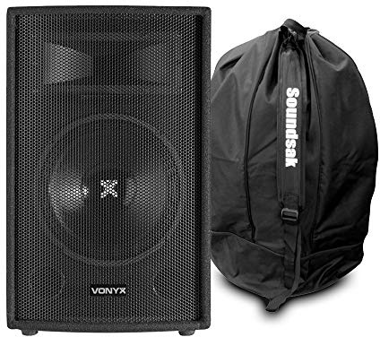 VONYX SL10 10 Passive DJ PA Party Speaker 250W Bass Reflex System with Universal Protective Carry Bag, Ideal for Bedroom DJs & Small Events