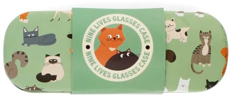 Rex London Hartschalen-Brillenetui mit Katzenmotiv und Reinigungstuch