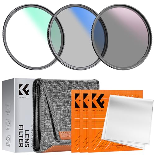 K&F Concept 82mm Filterset: Neutral Densitet, Polariserande och UV-Filter Med Rengöringspenna och Filterpåse
