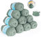 Häkelgarn 12er* 50g/Ball - Super Weiche 100% Acryl Garn für Anfänger und Kinder - Antipilling Babystrickgarn zum Stricken & Häkeln - Baby Fluffy Ball für Kunsthandwerk(Grüngrau)