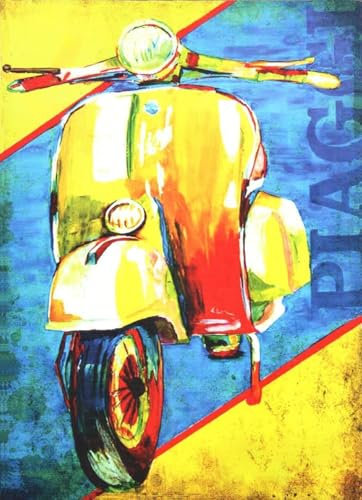 KUSTOM ART Poster da Parete Serie Pubblicità Retro' Scooter Vespa Vintage Senza Cornice. Stampa Artistica su Carta Patinata 40x30 cm