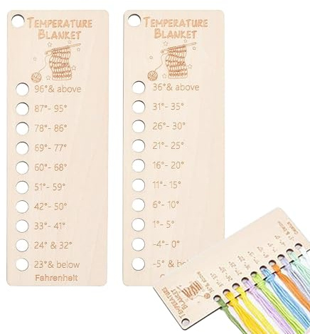 Colour Chart for Temperature Ceilings, Reusable Colour Chart for Temperature Blankets, 2-Piece Colour Guide Set, Wool Umbrella Organiser Card, Reusable Ceiling Planner