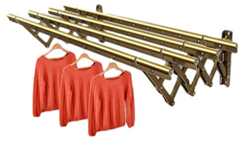 SDdPulse Airer Retractable Folding Clothes Drying Rack, Rustproof Accordion Rack for Laundry Room/Bathroom Tower Mudroom,Bedroom,Pool Area Clotheshorse (1 Meter 4 Bars)