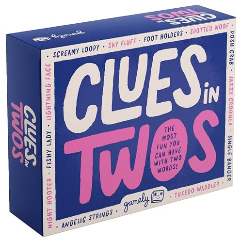 Clues in Twos | The most fun you can have with two words! | A family friendly party game perfect for teens & adults | age 12+ | 2-8 players