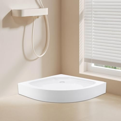 Duschkar duschkar vit duschbas halvcirkel sektor modern slät täckplatta duschkar för dusch, duschkabin, lägenheter, hotell 80 x 80 x 14 cm
