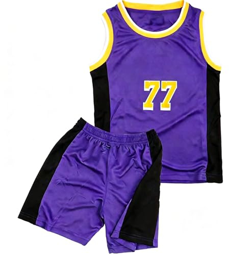 FUTERLY Completo Basket Bambino, 2 Pezzi Maglia Basket Bambino, Divisa Basketball Bambini,Bambini Magliette e Pantaloni da Basket, 10-12 Anni/XL