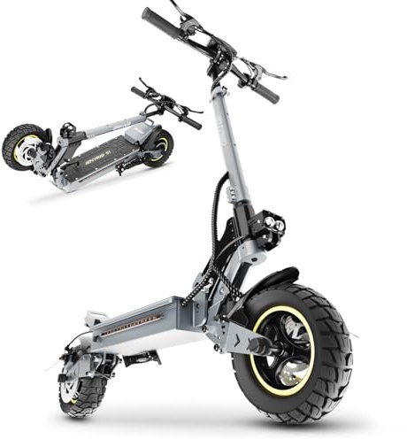 iENYRID Electric Scooter, 10'' Off-Road Tire, 50KM Long Range, E-Scooter for Adult, Double Braking System, LED Lights, Shock Absorption, 150KG Load Capacity, Fast Scooters for Adults and Teens
