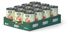 Green Petfood Chunks con soia e carota (12 x 400 g), per adulti, cibo umido di alta qualità in salsa cremosa per cani adulti a base di carote e soia, senza cereali, per una buona digestione