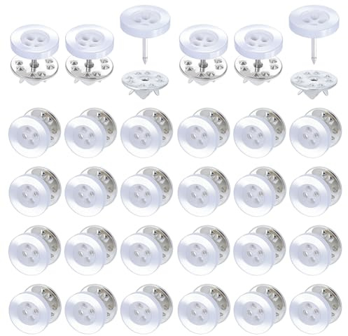NBEADS 40 Pcs Bouton de Chemise à 4 Trous Sans Couture, 12.5x11.5mm Boutons de Broche de Chemise Boutons de Chemise Invisibles pour Vêtements Chemises Chemisiers Robes Pulls Châles, Blanc