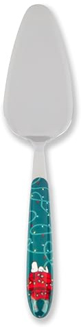 Excelsa Peanuts Shiny & Bright Paletta per Dolci, Acciaio Inox con Manico Decorato, Verde e Rosso, 25x5 cm, Lavabile in Lavastoviglie, Prodotto in Italia