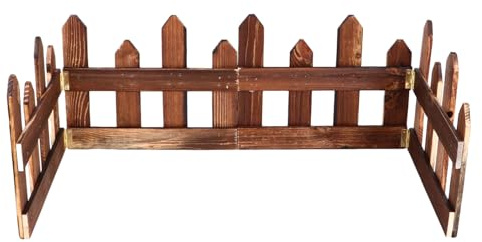 jojofuny Clôture Décorative de Jardin en Bois Carbonisé Anti-Corrosion Poteaux Carrés Petite Taille 120 CM Clôture Extérieure Résistante au Soleil pour Pelouse Délimitation et