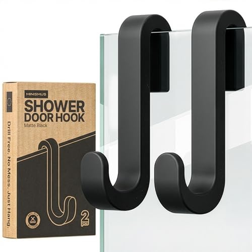 Minismus Ganci Appendi Accappatoio Bagno, Ganci in Silicone da Appendere per Porte Doccia in Vetro Senza Telaio, Appendi Accappatoio Bagno per Asciugamani e Accappatoi, Set da 2
