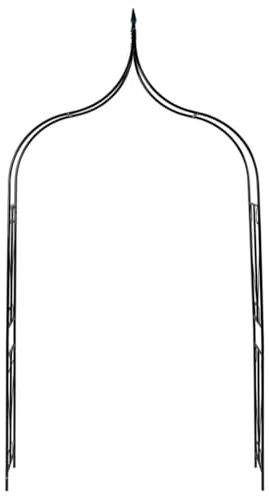 Rosenbåge mörkgrön 142 x 37 x 275 cm av pulverlackerat järn, väderbeständig och robust, perfekt som pergola, spaljé, lövgång för trädgård, balkong, terrass