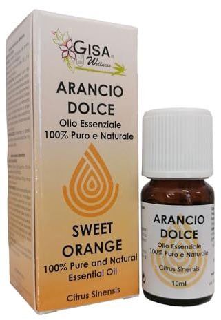Gisa Wellness - ARANCIO DOLCE - Olio Essenziale Convenzionale - 100% Puro e Naturale - [10ml] - Ideale per Aromaterapia e Cura della Persona - Diffusione Ambientale - Made in Italy