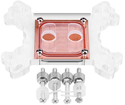 Blocco di raffreddamento ad acqua, blocco di raffreddamento ad acqua della CPU del computer universale Blocco di raffreddamento Base in rame senza canale dell'acqua, blocco di raffreddamento ad acqua