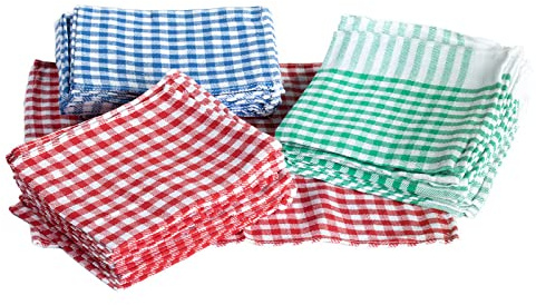 efase Pack 12 paño Cocina Sarga 45 x 40 cm. Colores aleatorios (Rojo, Azul, Verde)