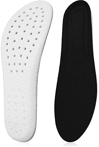 WLLHYF 1 Pairs Memory Foam Shoe Insoles, Cropable Shock Absorption Inserts Arch Support Cushioning Sports Insoles Soft Comfortable Replacement Insoles for Men Women Men: UK 6-11