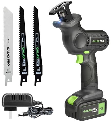 GALAX PRO Sega a Gattuccio 20V 4,0Ah, 3000SPM seghetto alternativo a batteria che comprende 2 lame per il taglio del legno e 1 lama per il taglio del metallo