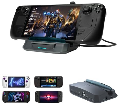 AVerMedia GC515 X’TRA GO - Steam Deck Dock with 4K30 Capture, 4K60 HDMI Output, 65W USB-C Charging, USB Hub, PC-Free Recording, Switch, ROG Ally, Legion Go, iPad, iPhone, Windows, Mac