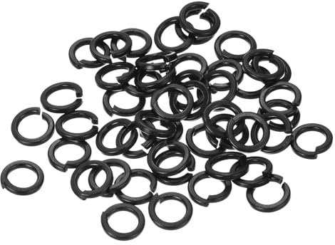 QUARKZMAN Rondelle de Blocage Fendue, M6 Rondelle de Blocage à Ressort en Acier Inoxydable 304 50Pcs, Noir