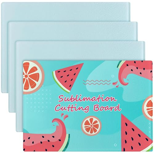 4 Stück Sublimation Glas Schneidebrett aus gehärtetem, 28 x 20 cm Sublimation glasschneidebrett Rohlinge, transparent Glas hitzebeständig blanko Schneidebrett für Küchen, Heißpressmaschine