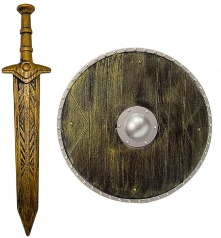 ZHER-LU Plastic Sword & Shield Spartan Combat Shield and Sword Costume Accessory Medieval Knight Toy,Halloween Cosplay