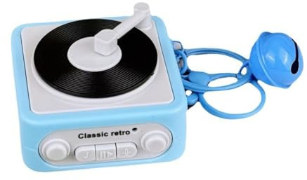 Porte-clés vintage en forme de gramophone enregistrable en forme de boîte à musique