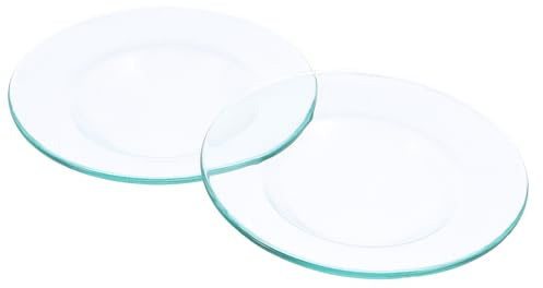 MUELODSIC Piatto di Ricambio in Vetro per Scaldacera e Aromaterapia, Resistente al Calore, Facile da Pulire, per Diffusori di Oli Essenziali, Set 2 Pezzi per Uso Domestico e Lampade Profumate