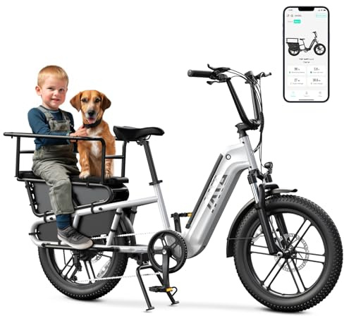 TST Electric Bike for Adults, 1500W Peak Motor Ebike with 48V 15Ah Removable Battery 28 MPH 60 Miles Fat Tire Cargo E Bike, Rear Rack, Basket, 7 Speed, Step-Thru Electric Bicycle（White）