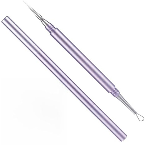 EJRUP Herramienta Para Extraer Espinillas De Acero Inoxidable, Extractor De Miliums, Extractor De Comedones, Extractor De Espinillas, Extractor De Miliums, Herramienta Para Extraer Espinillas, Violeta
