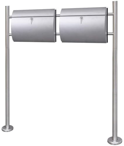 Genérico Conjunto de 2 buzones con Soporte de Acero Inoxidable,Casa y jardín,Decoración,Buzones de correo-271748