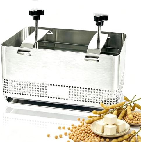 Tofu pressform för att göra paneer, 304 rostfritt stål med avtagbar design, inkluderar tofu pressduk och droppbricka för enkel rengöring i kök och matverkstäder