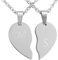 Hanessa 2 Stück Personalisierte Kette mit Gravur Edelstahl 50 cm mit Anhänger Herz Puzzle in silber - Personalisierte Geschenke für Damen Herren Freundin Freund - Partner Halskette für Sie und Ihn