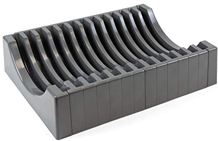 Emuca - Organizador de platos para muebles con capacidad para 13 platos, Soporte para platos cajón, Plástico gris antracita