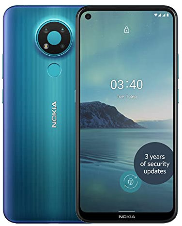 Nokia 3.4 6.39 Inch Android UK SIM-Free Smartphone with 3GB RAM and 32GB Storage (Dual SIM) - Fjord (Renewed)