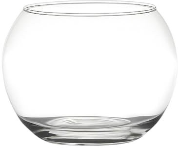 KORAT Vaso Boccia in Vetro Trasparente Design Rotondo Elegante per Fiori, Candele, Piante o Decorazioni Disponibile in 4 Dimensioni (16-20-25-30 cm) Ideale per Casa, Eventi (Ø 30 cm - 23.5x30x30 cm)