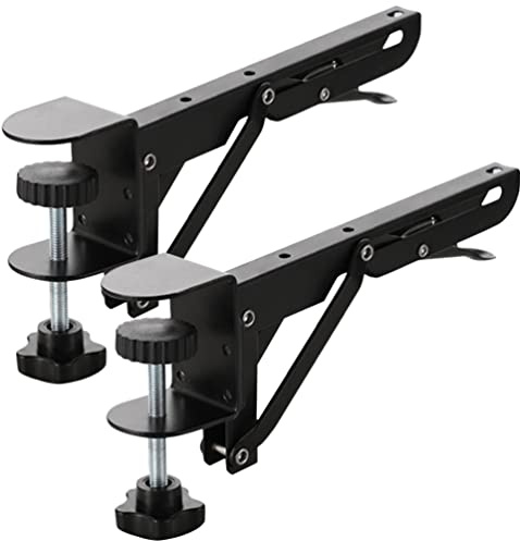 DOITOOL Supporto Tastiera PC, Staffa Supporto Vassoio Pieghevole Tastiera - Scorrevole Distanziale Ferro per Computer Sottopiano Scrivania Tavolo Scaffale Morsetto Mouse con C-Clip