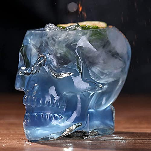 TVIAOH Rotweingläser 352ML, Skelettglas, transparent, Totenkopf-Glasbecher für Whiskey