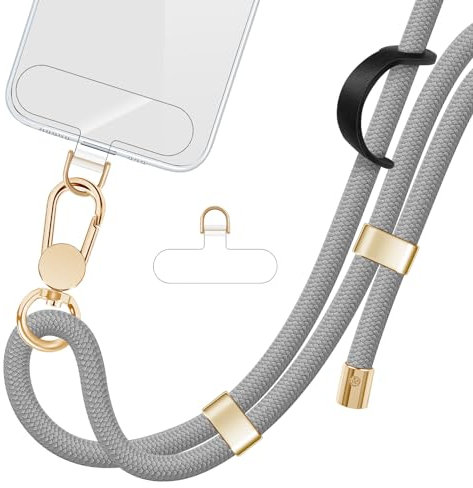 ROCONTRIP Phone Lanyard Crossbody Phone Strap Premium Neck Strap Adjustable Phones Lanyard with Upgrade Metal Buckle and 2 TPU Tether Tabs Compatible with Most Smartphones