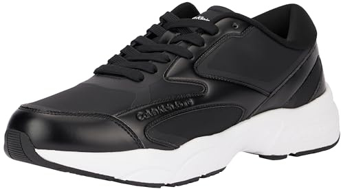 Calvin Klein Court Sneaker Hombre Retro Tennis Low Multilayer Chunky, Negro (Black/Bright White), 42
