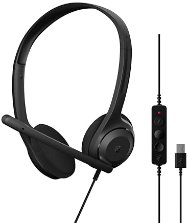 EPOS C1 Business USB-A Headset mit Mikrofon, Chrome-Zertifiziert, Kopfhörer mit Kabel, rauschunterdrückendes, verbesserte Audioqualität, Konnektivität für Moderne Geräte, On Ear