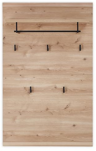 Stella Trading SONOS Garderobenpaneel in Altesche massiv FSC-Zertifiziert - Moderne Hutablage mit zuverlässigen Wandhaken für Jacken & Taschen - 80 x 128 x 30 cm (B/H/T)