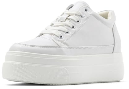 ANUFER Femmes Mode Baskets à Plateforme Talon Compensé Caché à Lacets Chaussures de Tennis Blanc SD5A40201 EU37
