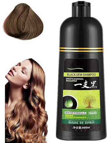 Eterna Vida Color Dye Shampoo,Eterna Vida Color Dye Shampoo 6 In 1,Eterna Vida Hair Dye Shampoo Black,Hair Color Shampoo,Natural Plant Herbal Hair Coloring Shampoo (Brown)