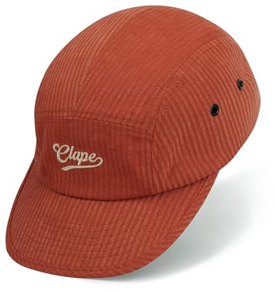 CLAPE Casquettes de Baseball Homme Femme Casquette 5 Panneaux Bord Plat Coton Chapeau Soft Réglable Unisex Casquette Running OrangeRed BSAP2515