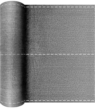 UISEBRT 1 x 10 m Valla, protección visual para tenis, verde HDPE, 150 g/m², protección solar, cortavientos, con bridas para jardín, campo deportivo, valla de malla de alambre (1,2 x 10 m, gris)