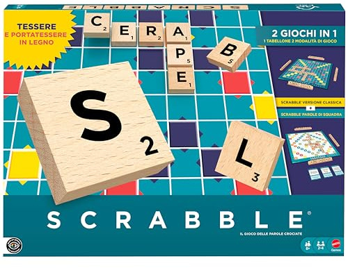 Mattel Games Scrabble, gioco con tessere in legno, edizione Italiana