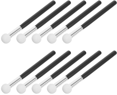 Cabilock Lot de 10 Pinceaux Éponge Correcteur Champignon Petit Format Manche Noir, Applicateurs Multifonctions pour Maquillage Visage et Yeux, Usage Quotidien et Retouches Rapides